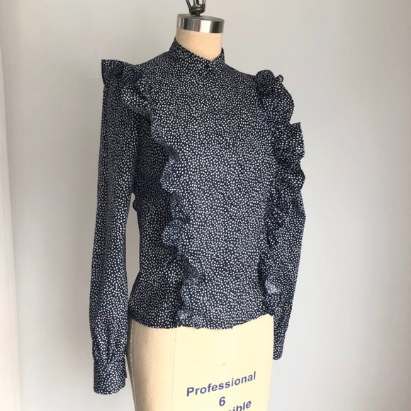 H&M Cottagecore Prairie Blouse Top Floral 4 34 - Picture 2 of 6